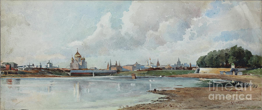 View Of Moscow From The Neskuchny Garden Drawing by Heritage Images