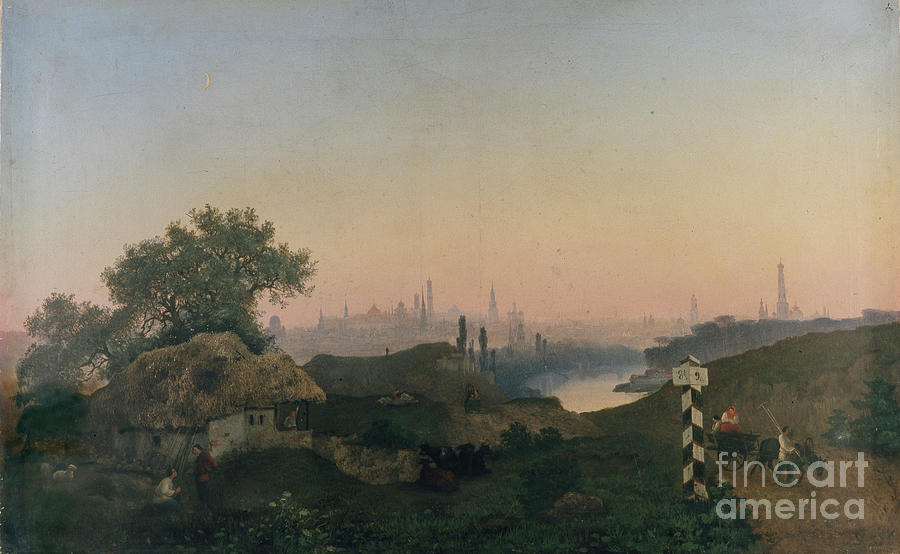 View Of Moscow From The Sparrow Hills Drawing by Heritage Images