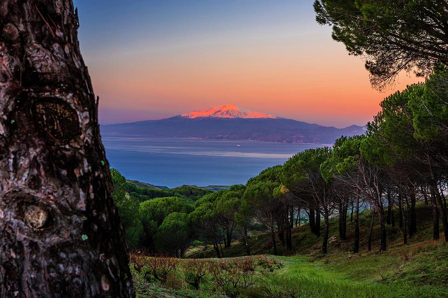 Sunset Digital Art - View Of Mount Etna, Italy by Alessandro Saffo