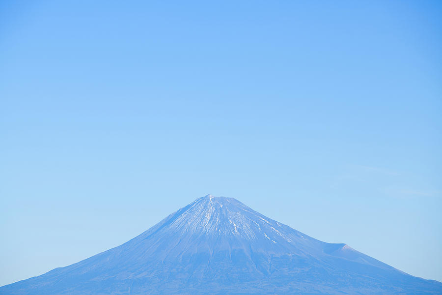 Nature Photograph - View Of Mount Fuji And Blue Sky, Shizuoka Prefecture, Japan by Cavan Images