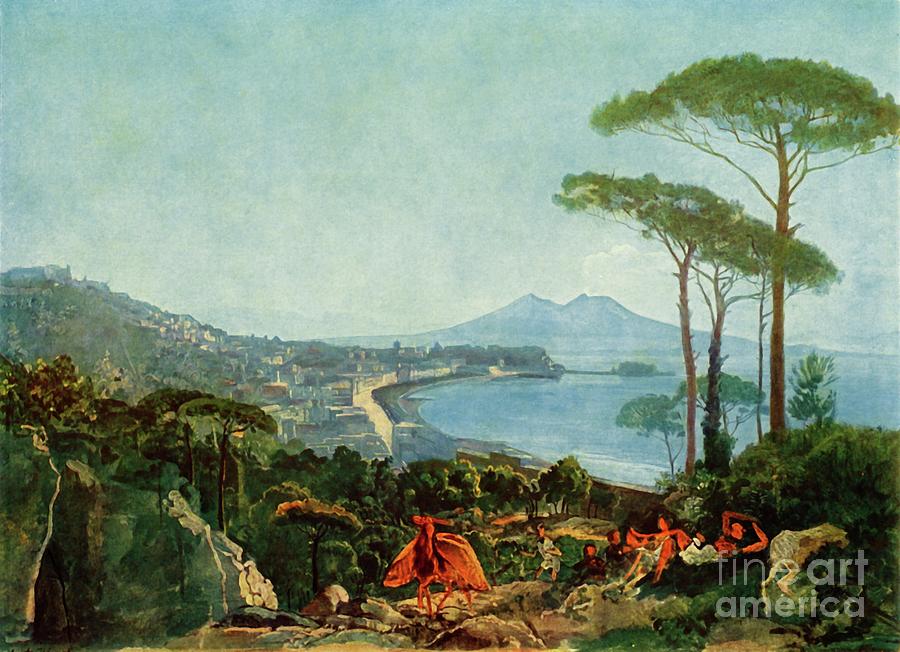 View Of Naples From The Road To Pozzuoli Drawing by Print Collector