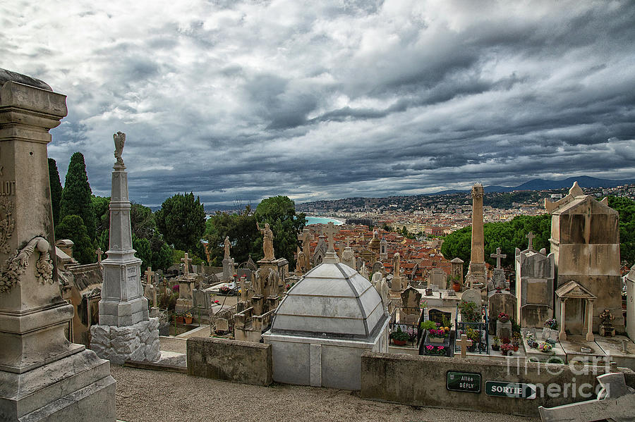 View of Nice From Cimitiere Du Chateau Castle Cemetery Nice France Photograph by Wayne Moran