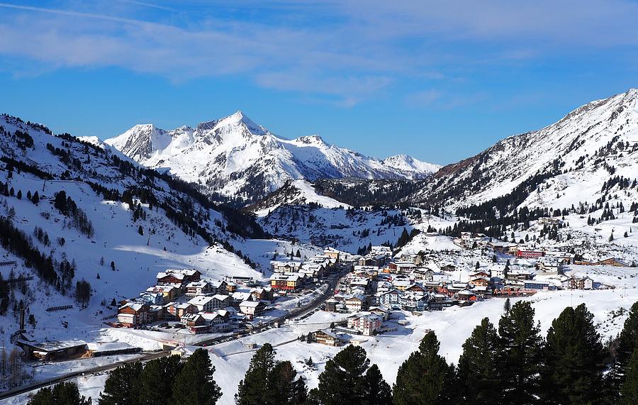 View Of Obertauern, Ski Resort, Pass, Mountains, Snow, Skis, Lights, Winter In Salzburg, Austria Photograph by Thomas Stankiewicz