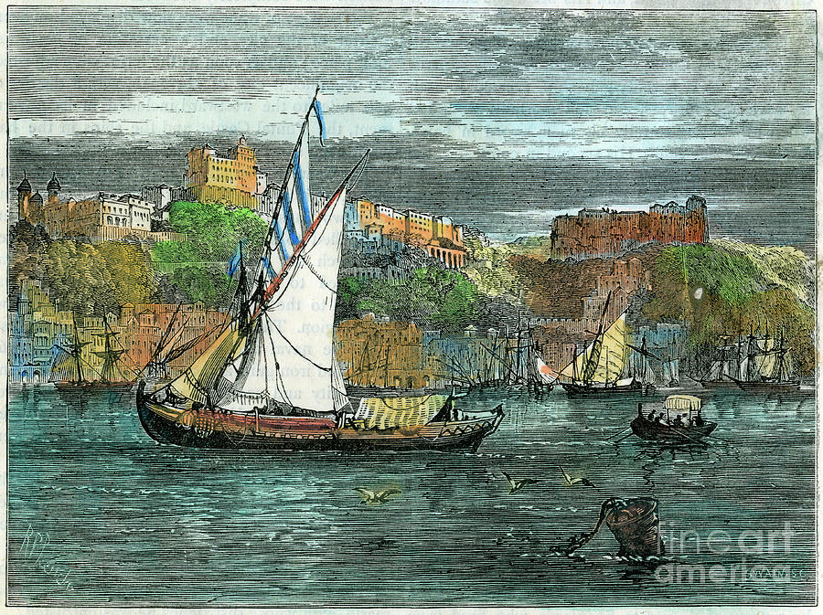 View Of Oporto, Portugal, C1880. Artist Drawing by Print Collector