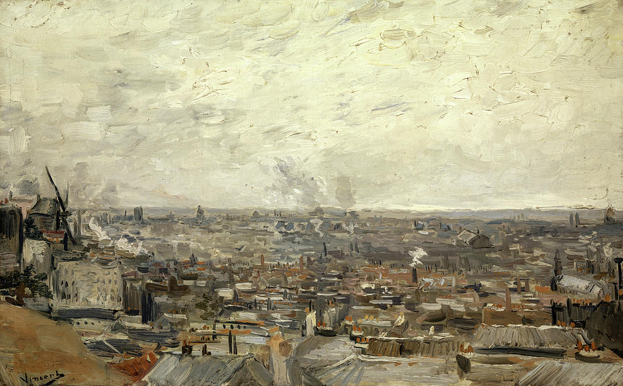 Vincent Van Gogh Painting - View Of Paris From Montmartre, 1886 by Vincent van Gogh Vincent Van Gogh Painting - View Of Paris From Montmartre, 1886 by Vincent van Gogh