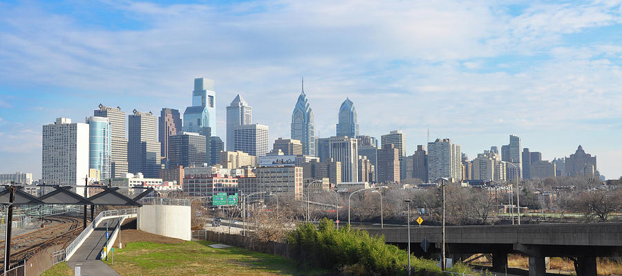 Philadelphia Photograph - View of Philadelphia Cityscape from University City by Bill Cannon