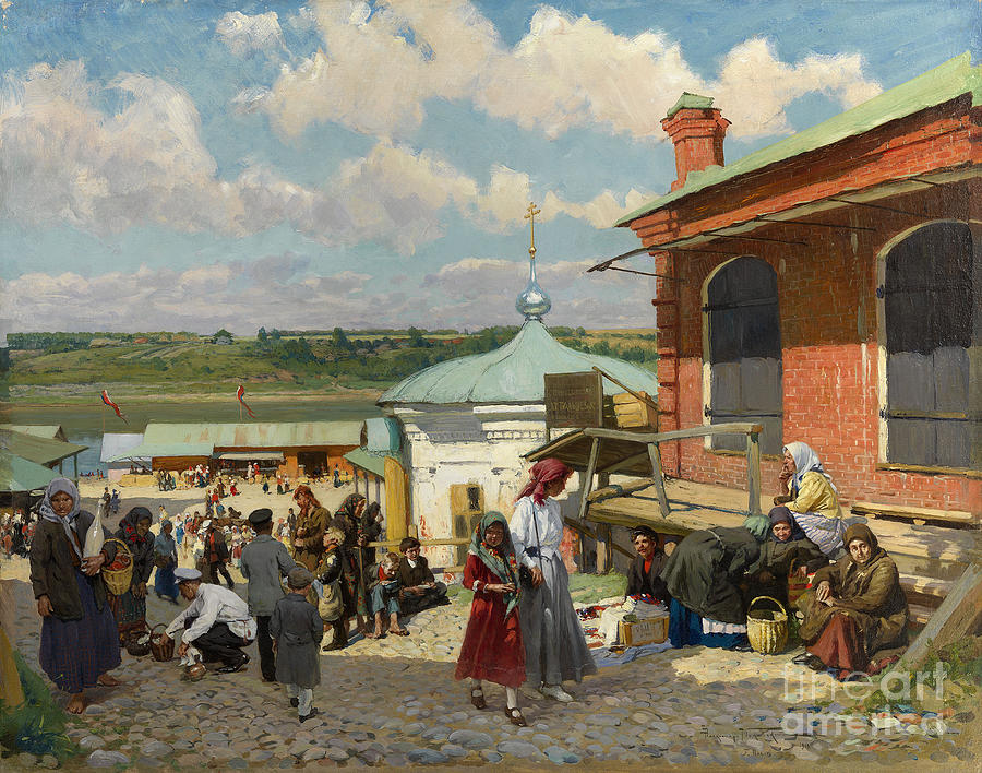 View Of Plyos, 1918. Artist Makovsky Drawing by Heritage Images