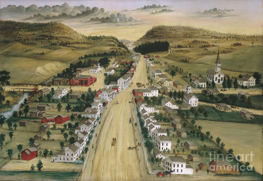 View Of Poestenkill Drawing by Heritage Images