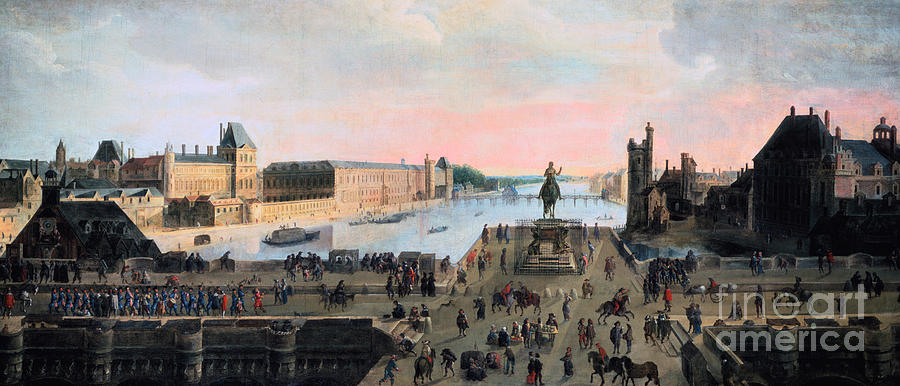 View Of Pont Neuf, Paris, C1635. Artist Drawing by Print Collector