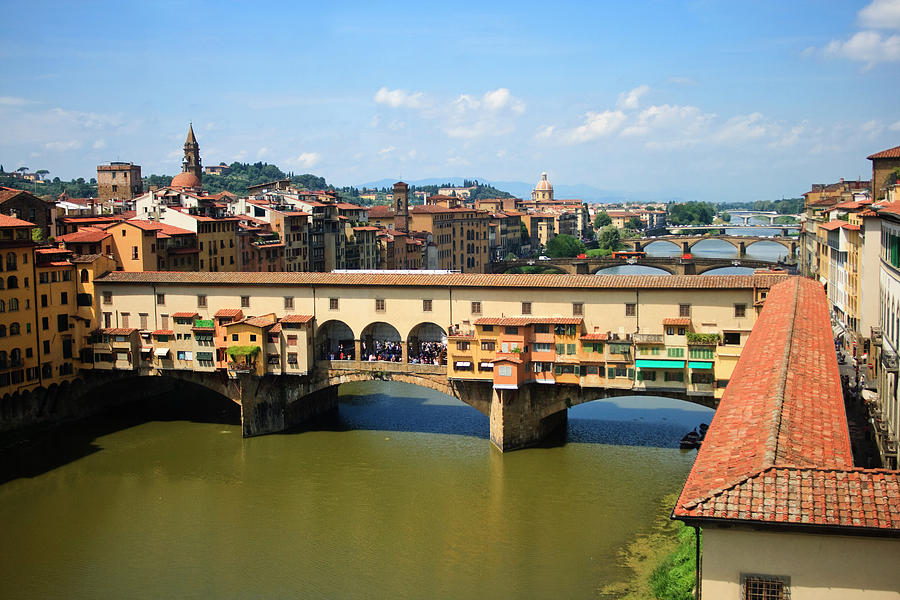 View Of Ponte Vecchio And River Arno Photograph by Wekwek
