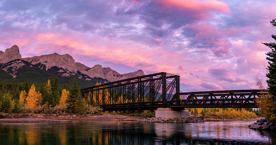 View Of Rail Bridge Over River Canmore Photograph by Panoramic Images
