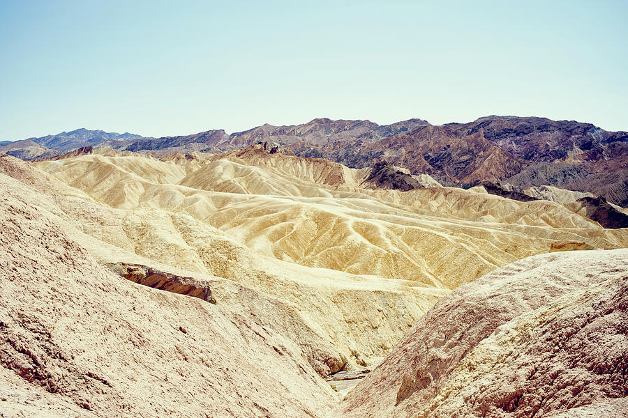 Death Valley National Park Digital Art - View Of Rock Formations At Zabriskie Point, Death Valley, California, Usa by Gu