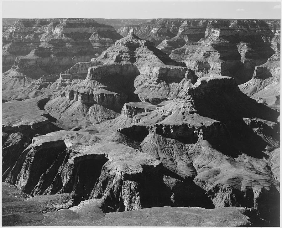 View of rock formations Grand Canyon National Park Arizona. 1933 - 1942 Painting by Ansel Adams