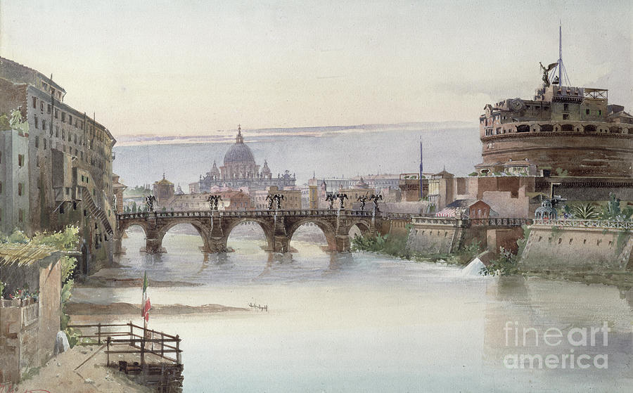 View Of Rome, 1860 Painting by I. Martin