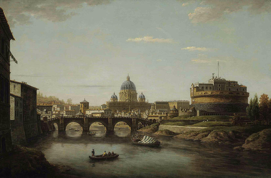 View of Rome with Saint Peters Painting by William Marlow