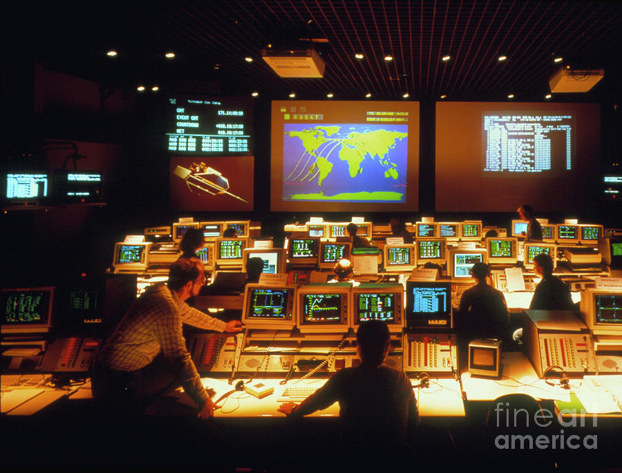 View Of Rosat Satellite Control Room Photograph by Dlr/science Photo Library