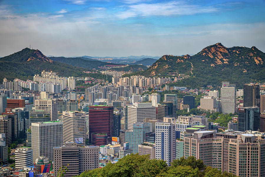 Skyline Photograph - View of Seoul from Namsan Park by Rick Berk