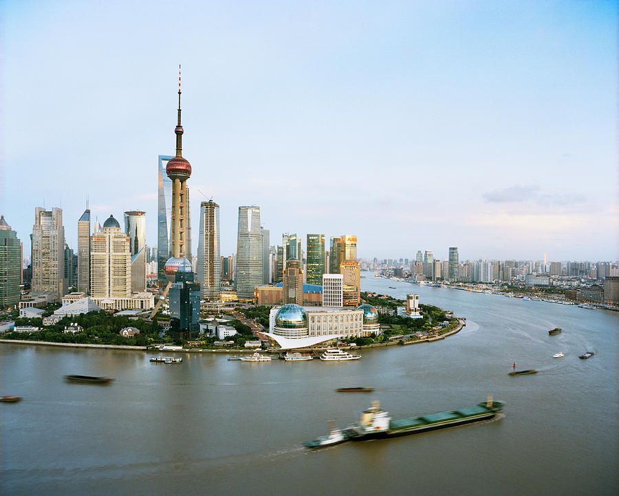 View Of Shanghais Pudong District B Photograph By Andrew Rowat