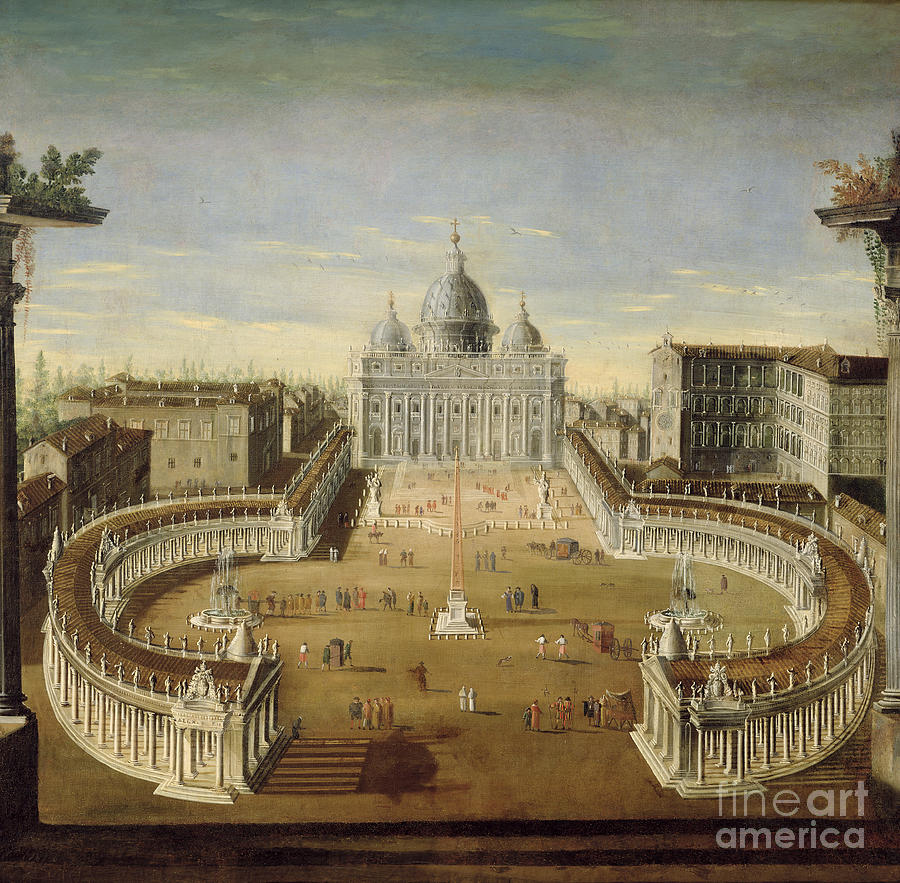 View Of St. Peters, Rome, 1665 Painting by Italian School