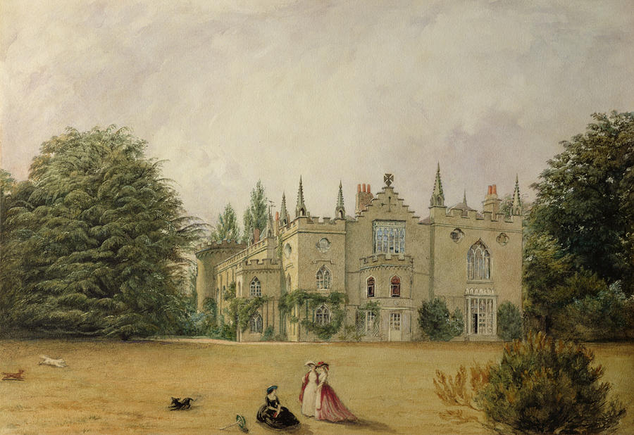 Architecture Painting - View Of Strawberry Hill Middlesex by Gustave Ellinthorpe Sintzenich