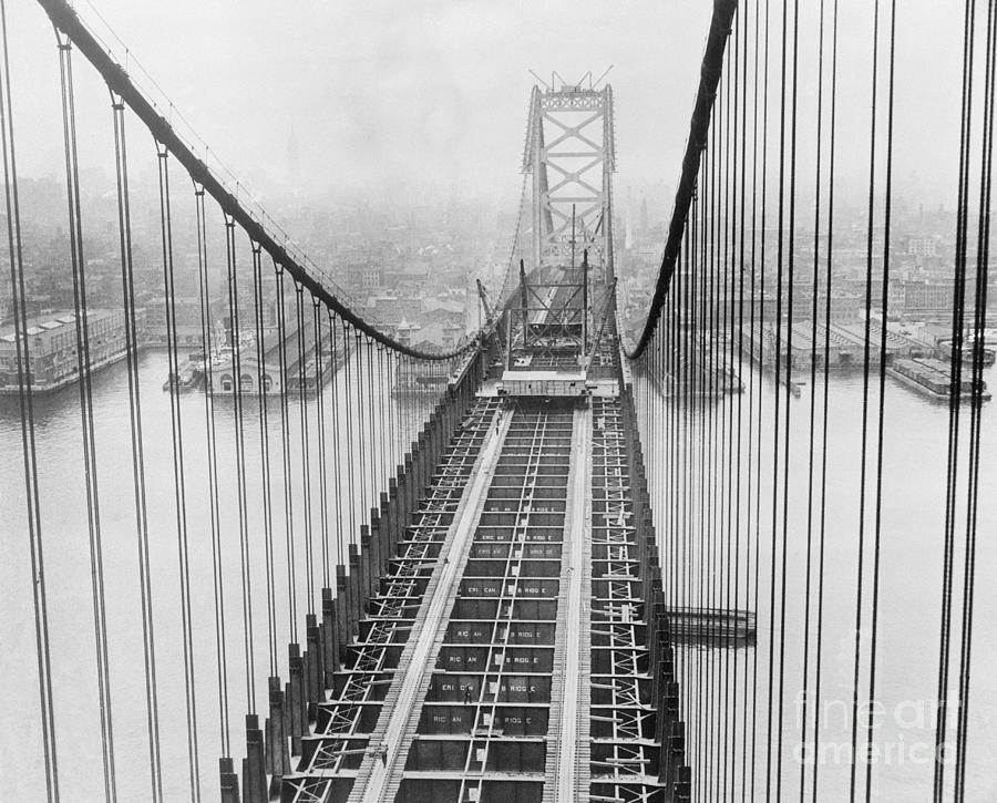View Of Suspension Bridge Photograph by Bettmann