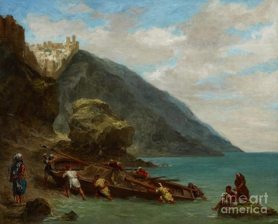 View Of Tangier From The Seashore, 1856-8 Painting by Eugene Delacroix