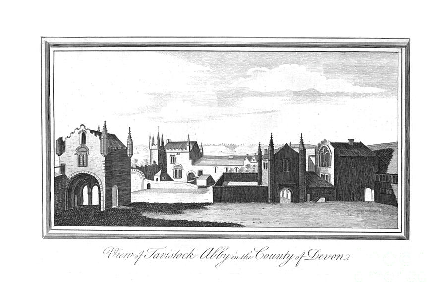 View Of Tavistock-abby In The County Drawing by Print Collector