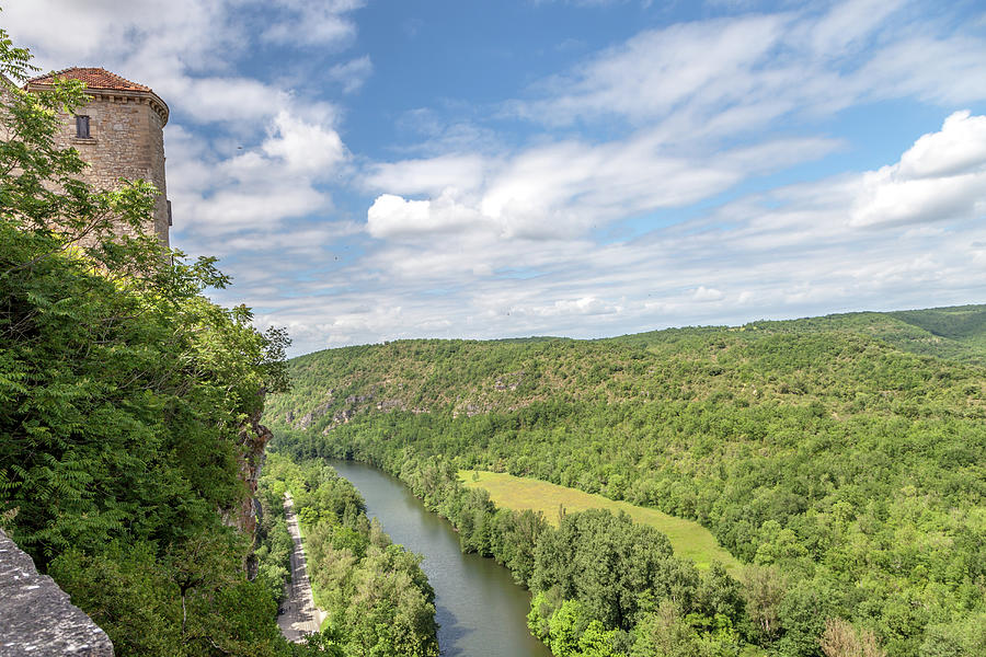 View of the Aveyron River from the Chateau de Bruniquel Photograph by W Chris Fooshee
