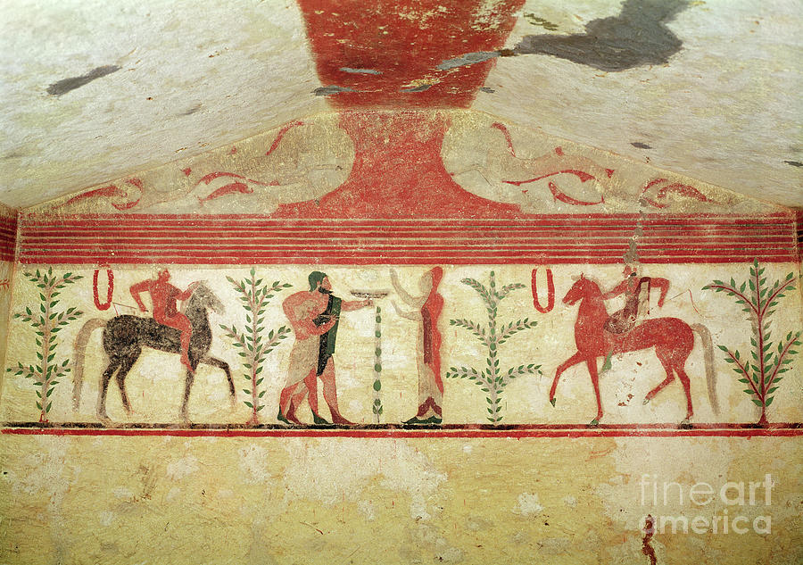 Tree Painting - View Of The Back Wall, Tomb Of The Baron, C.500 Bc by Etruscan