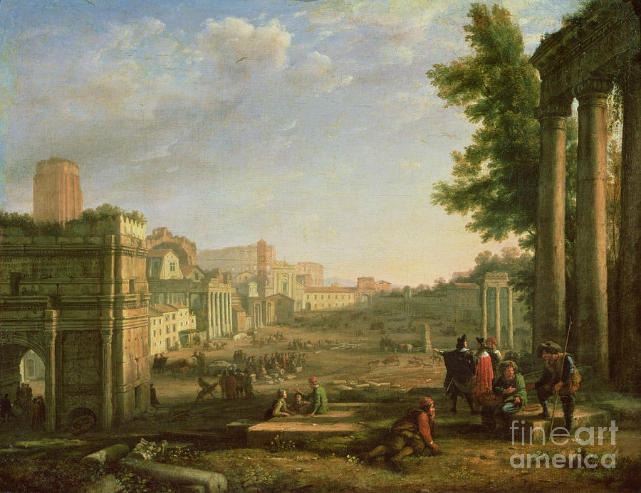 Arts Painting - View Of The Campo Vaccino, Rome, 1636 by Claude Lorrain