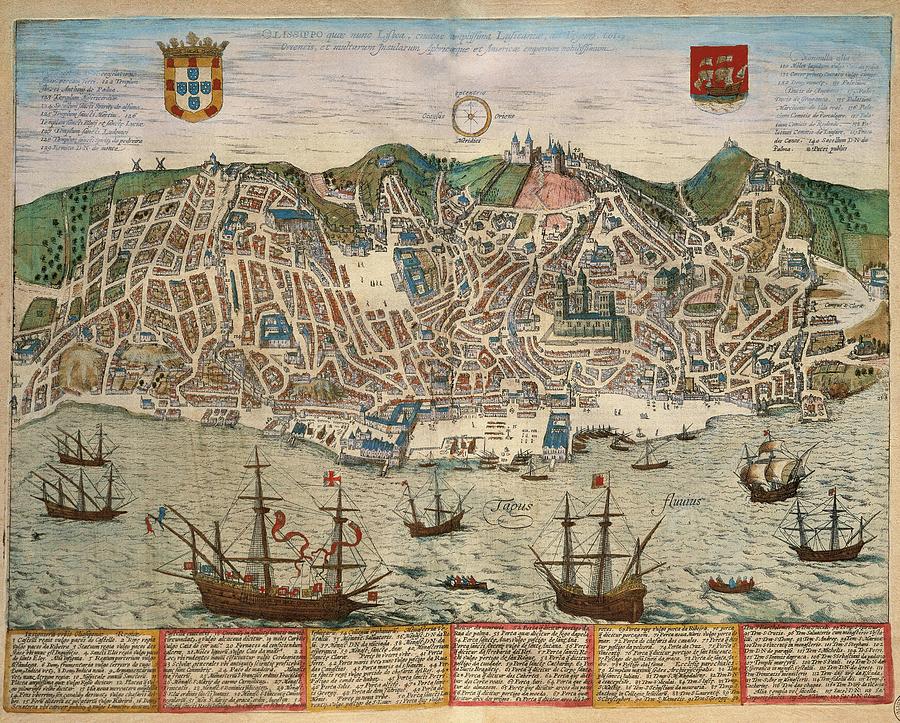 View of the city of LISBOA Atlas Civitates Orbis Terrarum. Work of Braun and Hogenberg, 1576. Painting by Album