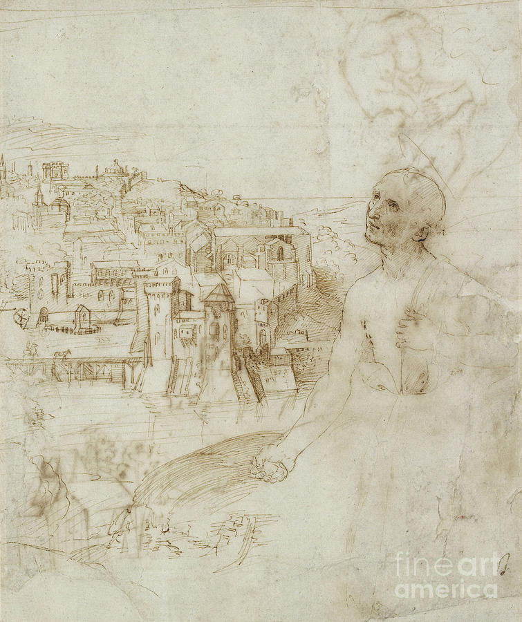 View Of The City Of Perugia By Raphael Painting by Raphael