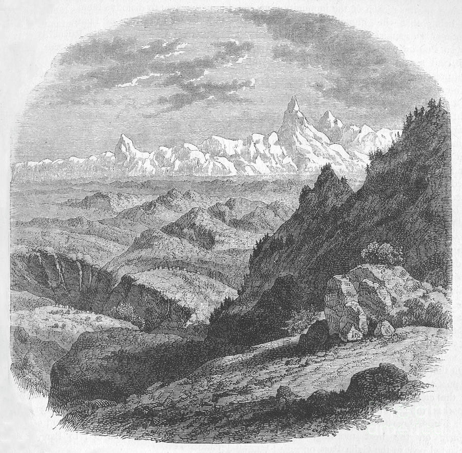 View Of The Himalayan Range Drawing by Print Collector