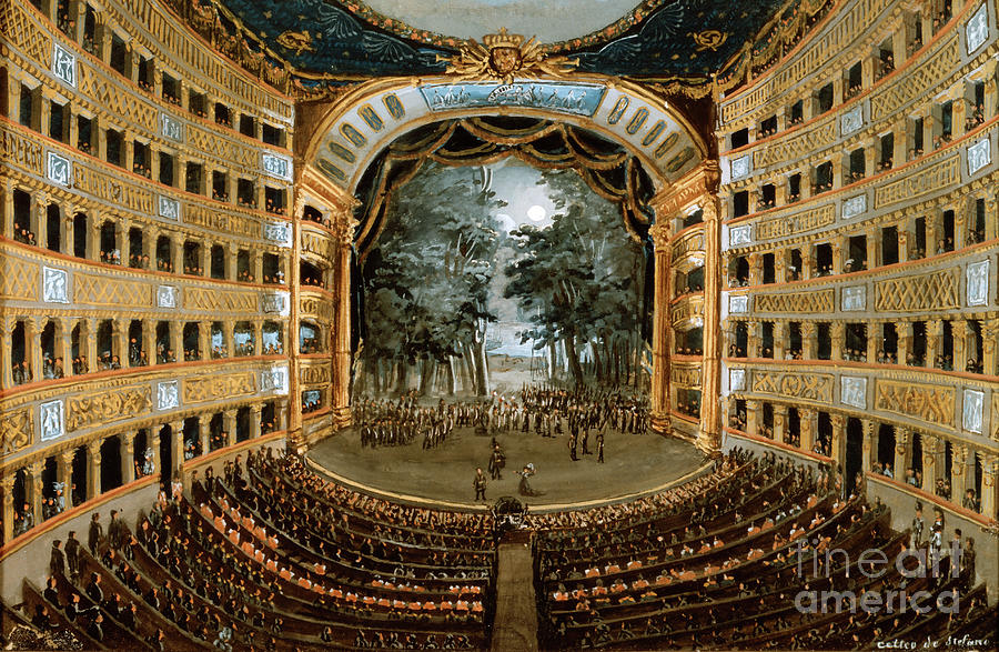 View Of The Interior Of The Teatro San Drawing by Print Collector