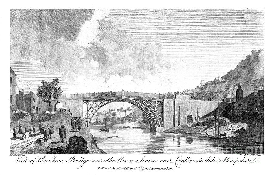 Architecture Drawing - View Of The Iron Bridge Over The River by Print Collector