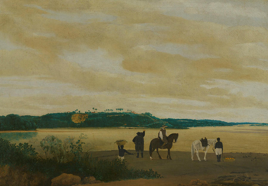 View of the Island of Itamaraca, Brazil Painting by Frans Post