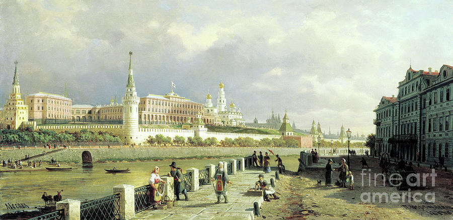 View Of The Kremlin From The Sophia Drawing by Heritage Images