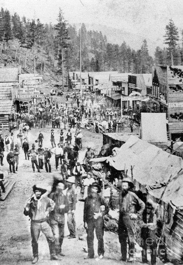 View Of The Main Street, Deadwood, Dakota Territory, 1877 Photograph by ...