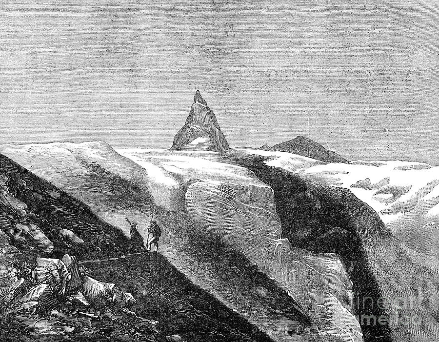View Of The Matterhorn, Late 19th Drawing by Print Collector