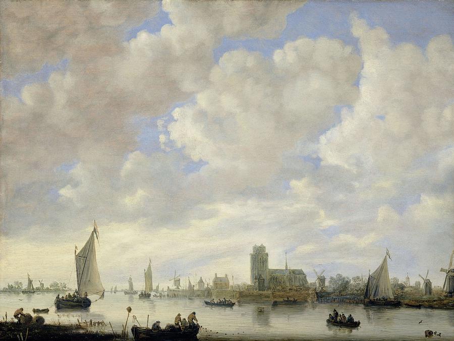 View of the Merwede off Dordrecht. Painting by Jeronymus van Diest -II ...