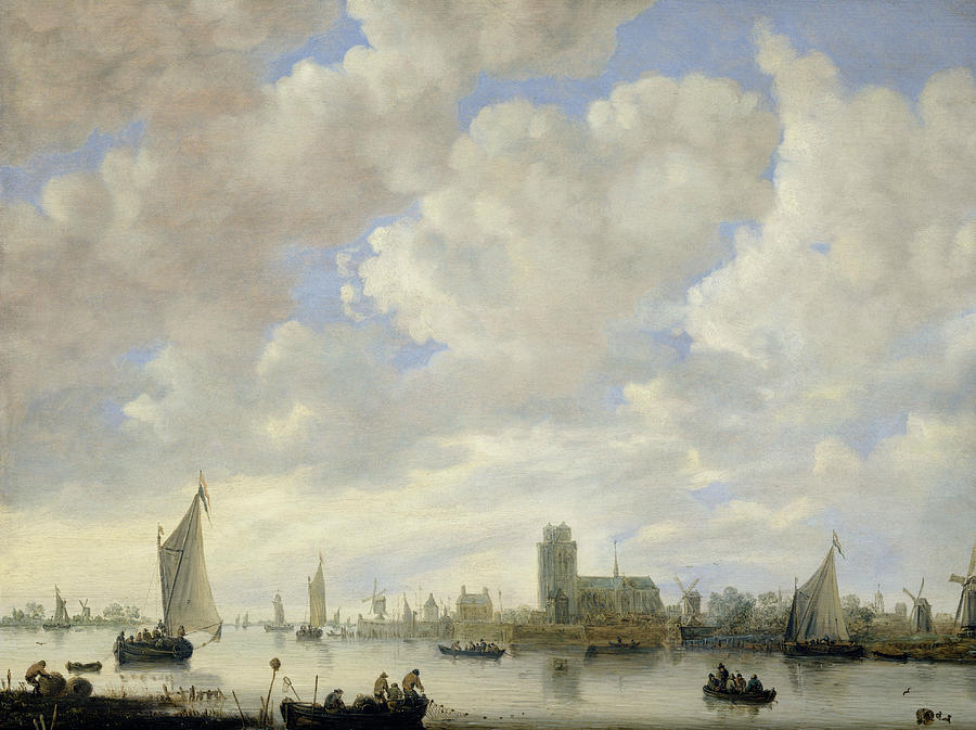 View of the Merwede off Dordrecht Painting by Jeronymus van Diest