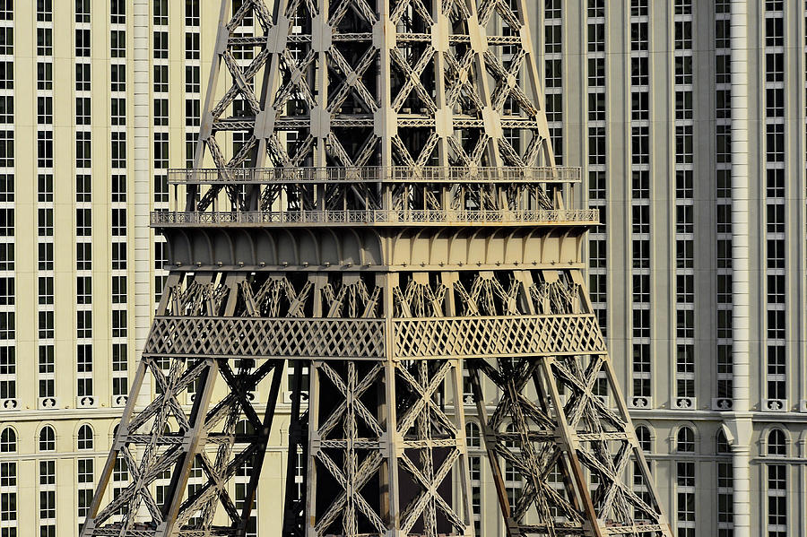 View Of The Replica Of The Eiffel Tower And A Hotel Complex In Las Vegas, Nevada, Usa Photograph by Torsten Rathjen