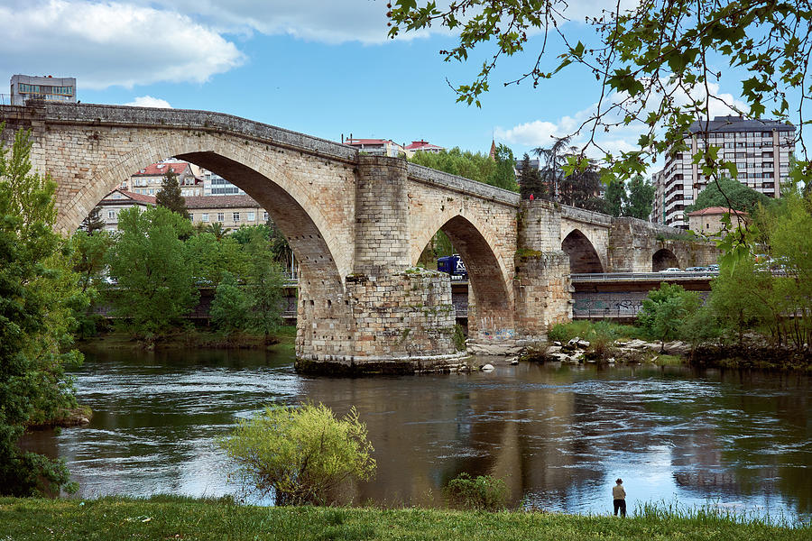 View of the Roman Bridge and the Minho river by Eduardo Jose Accorinti View of the Roman Bridge and the Minho river by Eduardo Jose Accorinti