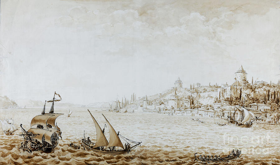View Of The Rumeli Hisari, 1777 Drawing by Heritage Images