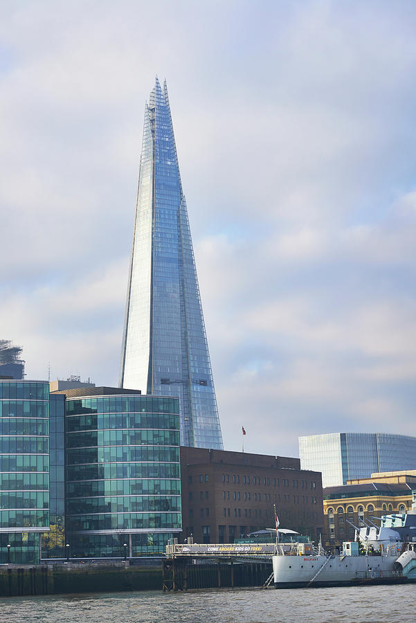 Architecture Digital Art - View Of The Shard And The Thames, London, Uk by Frank And Helena