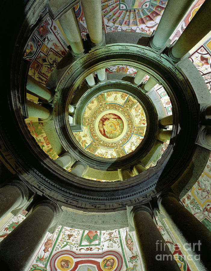 View Of The Stone Spiral Staircase Looking Up Towards The Ceiling Photograph by Jacopo Vignola