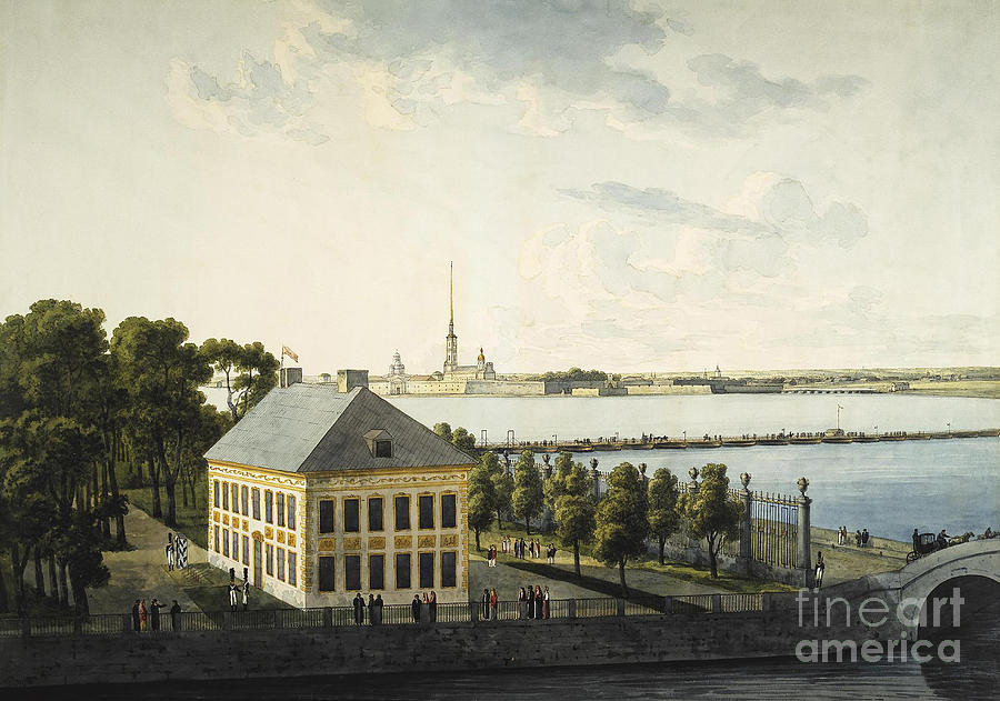 View Of The Summer Palace Of Peter I Drawing by Heritage Images