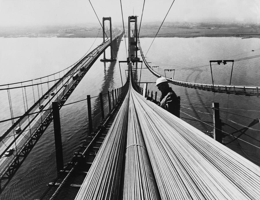 View Of The Suspended Bridge At Photograph by Keystone-france
