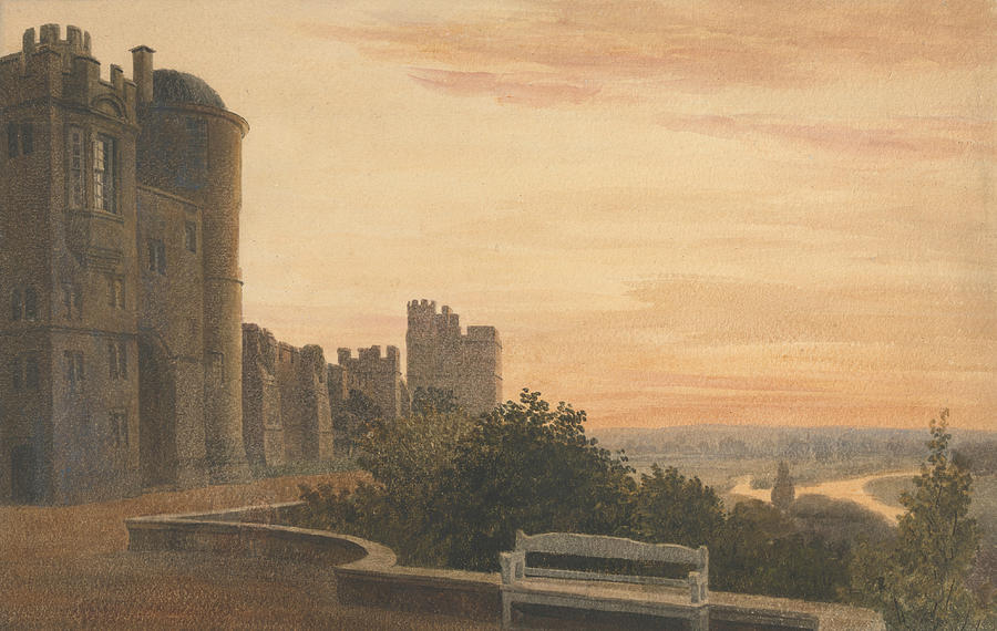 View of the Terrace at Windsor Drawing by Peter De Wint