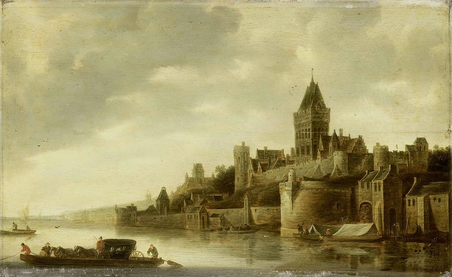 View of the Valkhof in Nijmegen. Painting by Frans de Hulst
